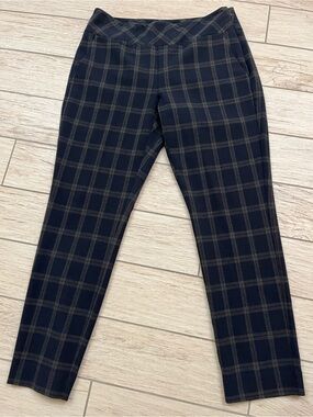 CAbi Navy and Green plaid pants